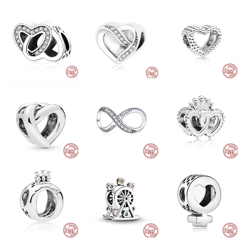 

Новый 925 серебро семья навсегда корона колесо обозрения простой драгоценные бусины, подходят к оригинальным, соответственные Европейской П...