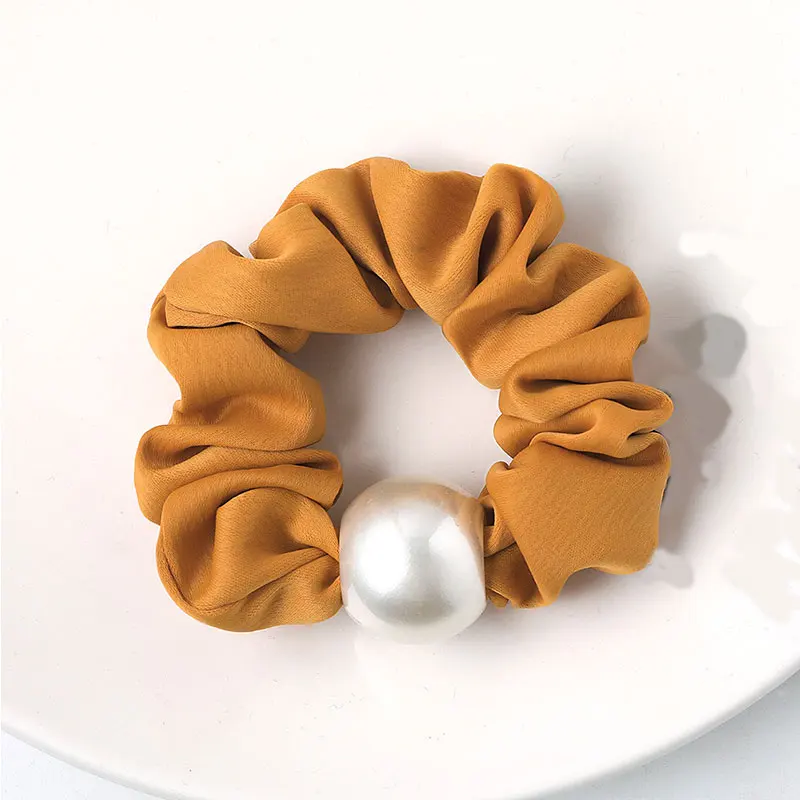 Новое поступление крупные жемчужные атласные резинки для волос женские конского