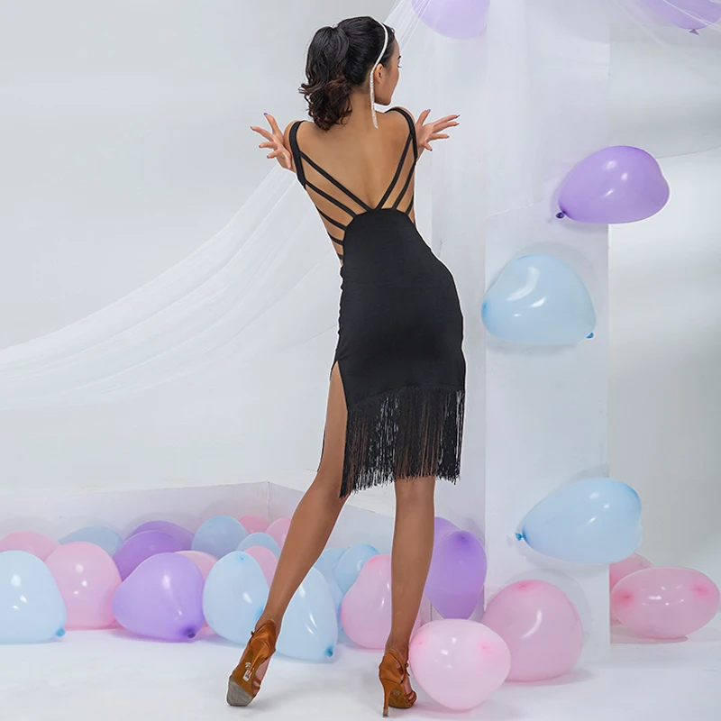 Женский костюм для латиноамериканских танцев откровенное платье с бахромой на