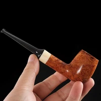 briar pipe handmade solid wood portable activated carbon filter dry tobacco pipe mens old fashioned straight tobacco pipe