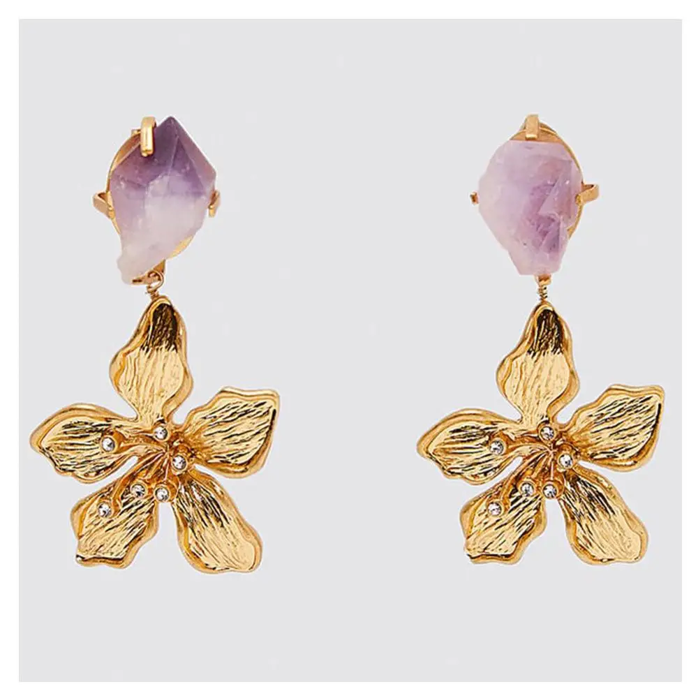 

Jewelry Wedding for Men Women Vintage Flower Gold Color 2020 Fashion Geometric Long Earrings Punk Statment Gifts Earrings