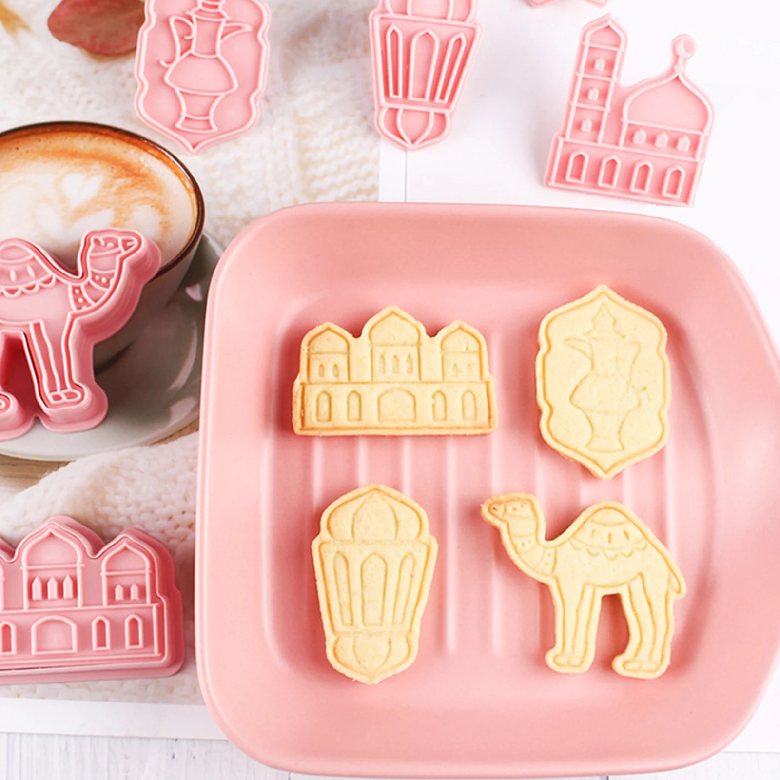 Новинка Лидер продаж 6 шт. светло-коричневый Луна Звезды печенья прессформы для