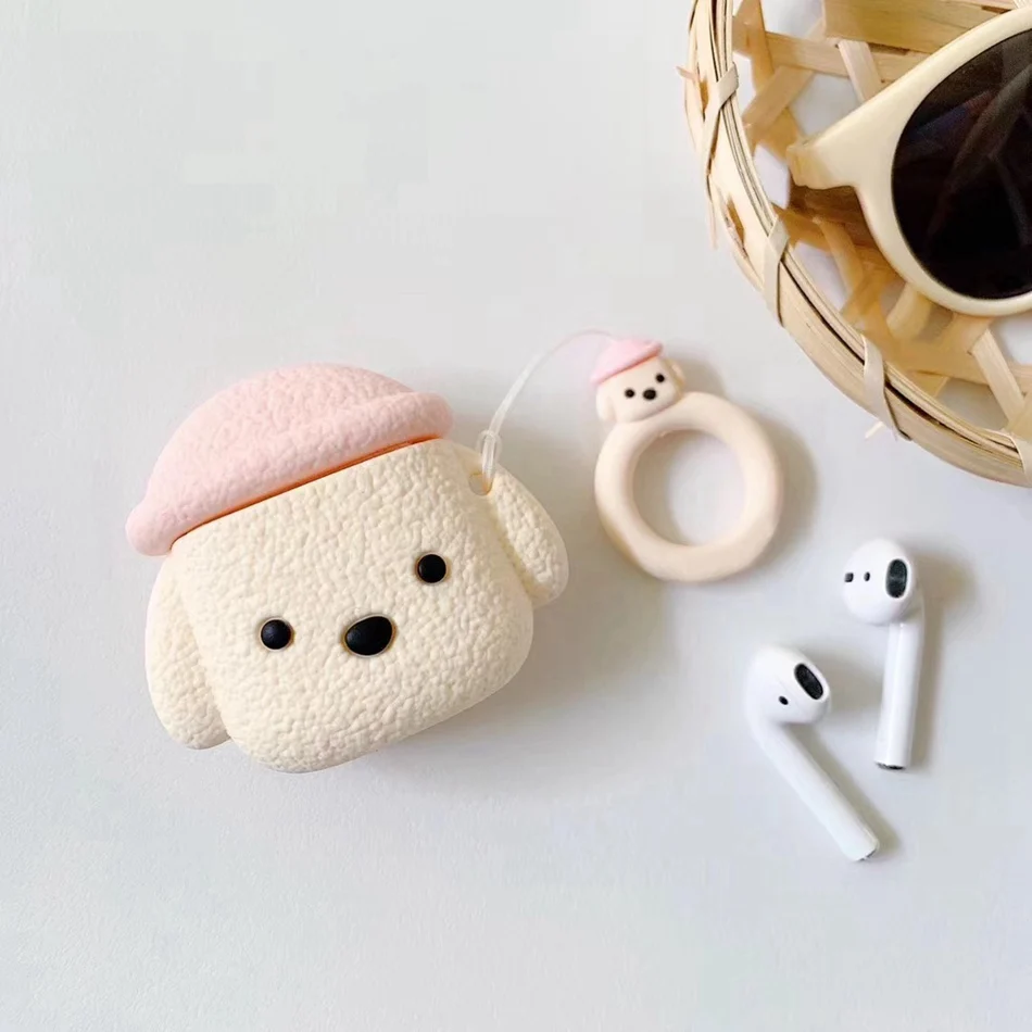 Чехол для AirPods, милый мультяшный силиконовый чехол для Apple Airpods 2, чехол для наушников, сумка для наушников, чехол с кольцом