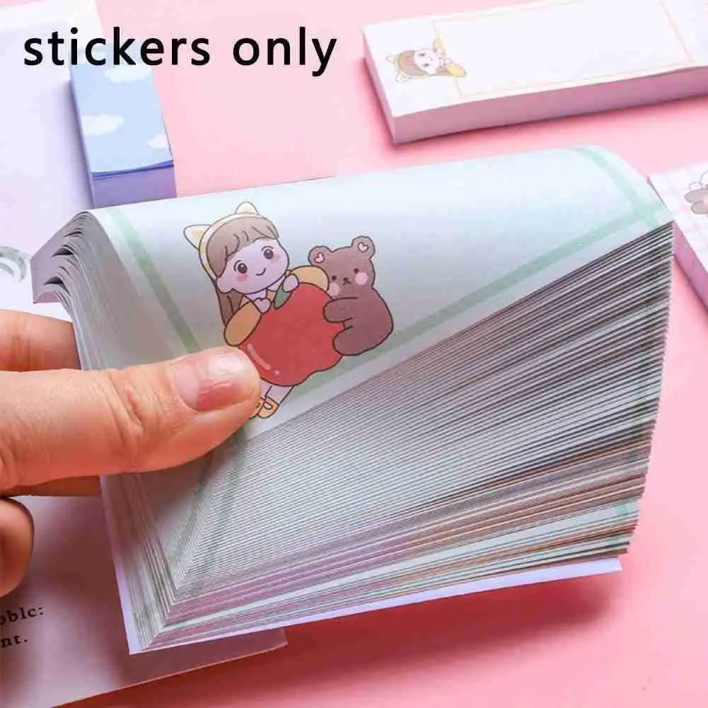 

80 Pages/book Cartoon Cute Animals Sticky Note Planner Pad Kawaii Notes Paper Creative Post Memo Stationery It Sticker Mess C6P4