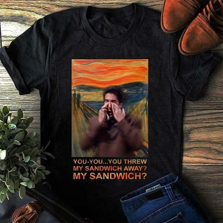 Друзья Росс вы бросили мой сэндвич футболка темно вереск хлопок для мужчин S6XL| |