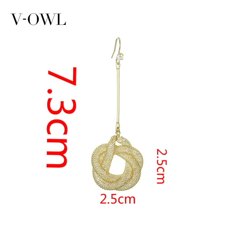 V-Сова фатиновое платье с вырезом на Tassled французский нержавеющая серьги длинные