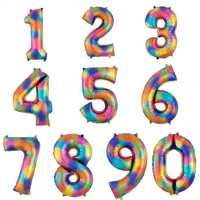 1pc number 0 9 foil balloons 40 inch rainbow balloons birthday party baby shower birthday wedding decoration festival balloon