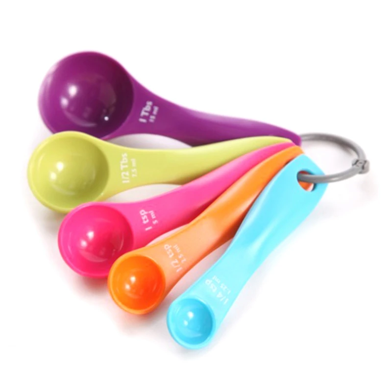 5 шт./компл. набор мерных ложек и красочные Пластик (1/2 5/5/7 5/15 мл) мерная ложка супер