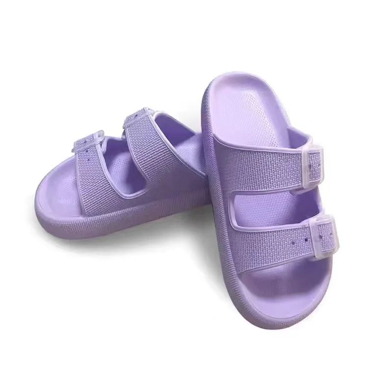 

Anti-slip Beach Adjustable Buckle Strap Design Casual Outdoor Flip Flops 2022 New Arrival Women Thick Platform Soft EVA Slipper