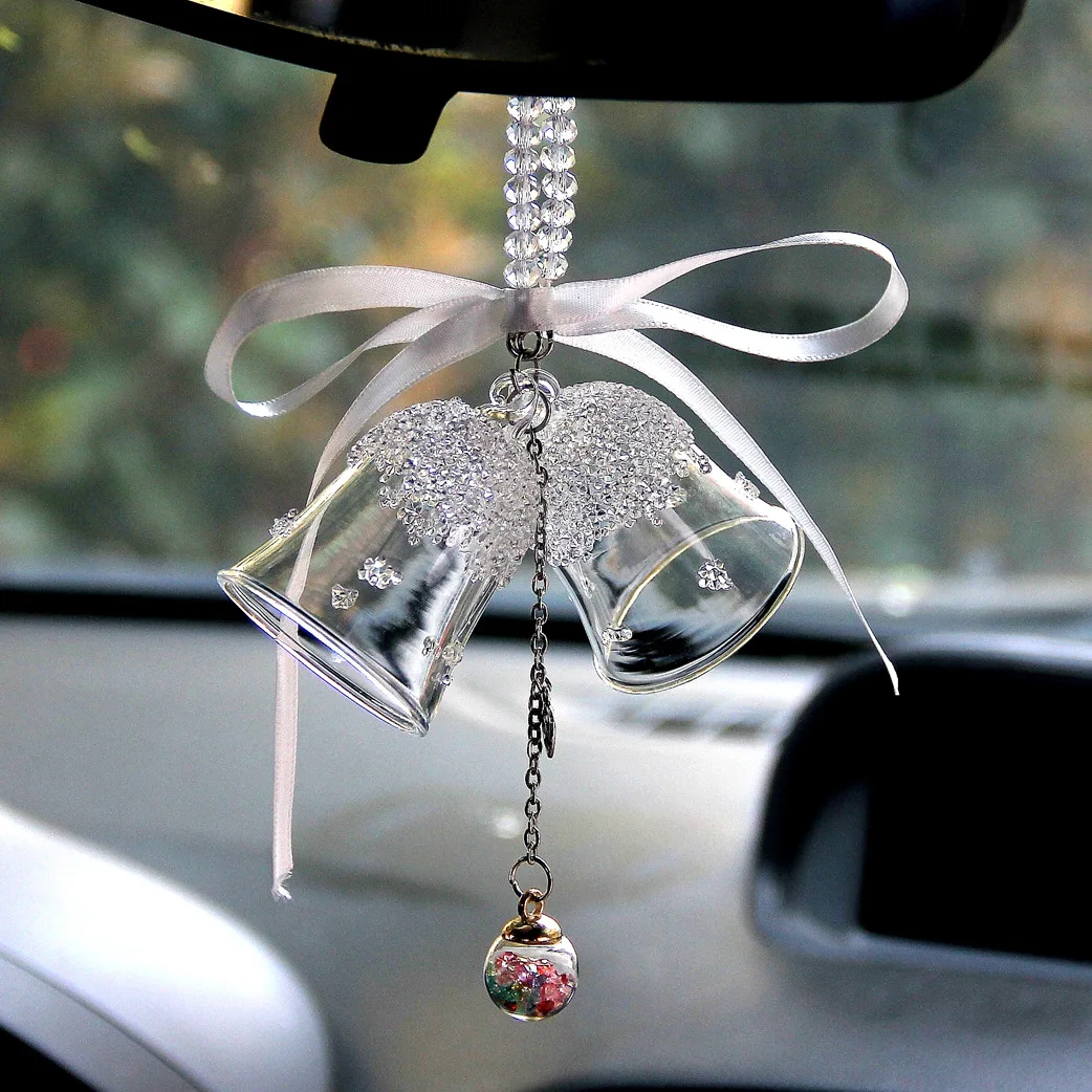Хрустальный колокольчик Рождественский орнамент стеклянный автомобильный