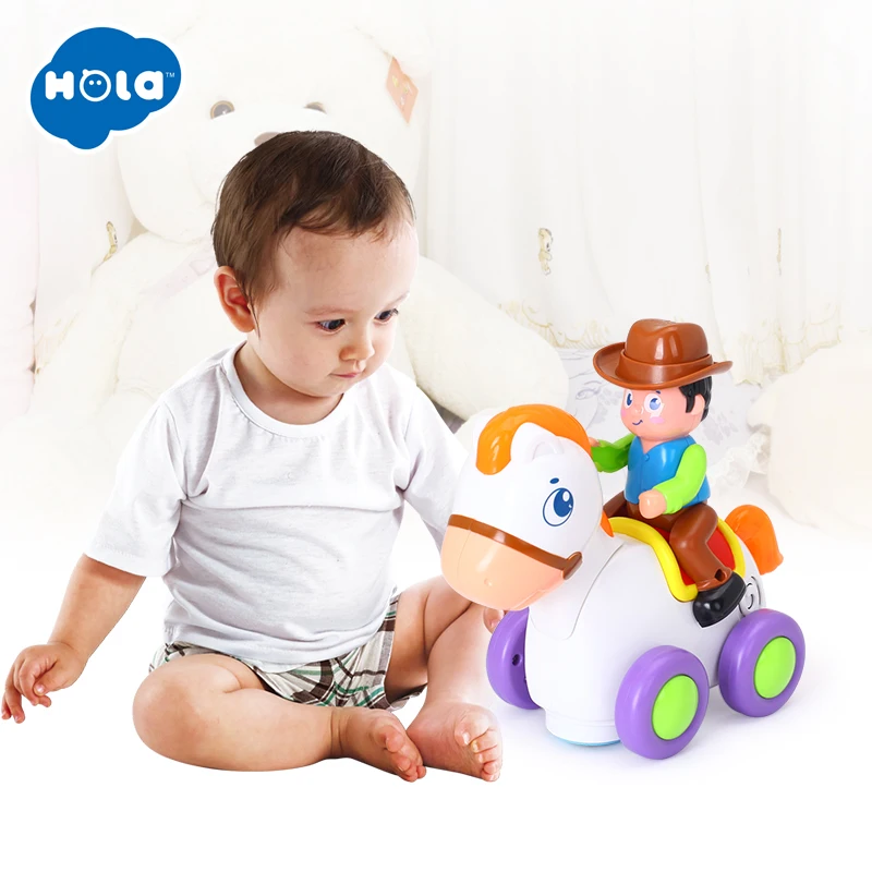 HOLA TOYS 838A детские игрушки Счастливый гоночный конь с музыкой и светом дети ползать