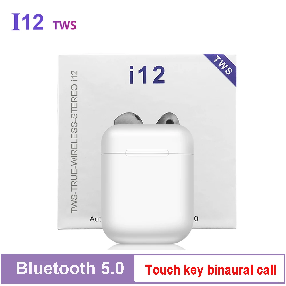 I12 TWS оригинальные беспроводные наушники Bluetooth наушники HIFI бас Bluetooth гарнитура Спортивная сенсорная кнопка с микрофоном PK i10 i7s i9 tws