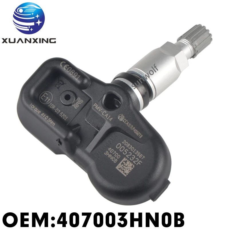 407003HN0B Tire Pressure Sensor Monitoring System TPMS 433MHz PMV-CA14 For Nissan PATROL Infiniti Q30 Q70 QX30 QX50 QX70 kICKS | Автомобили