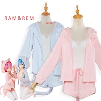 relife in a different world from zero cosplay rem ram sexy cat ear ver costume women anime re zero cosplay pajamas