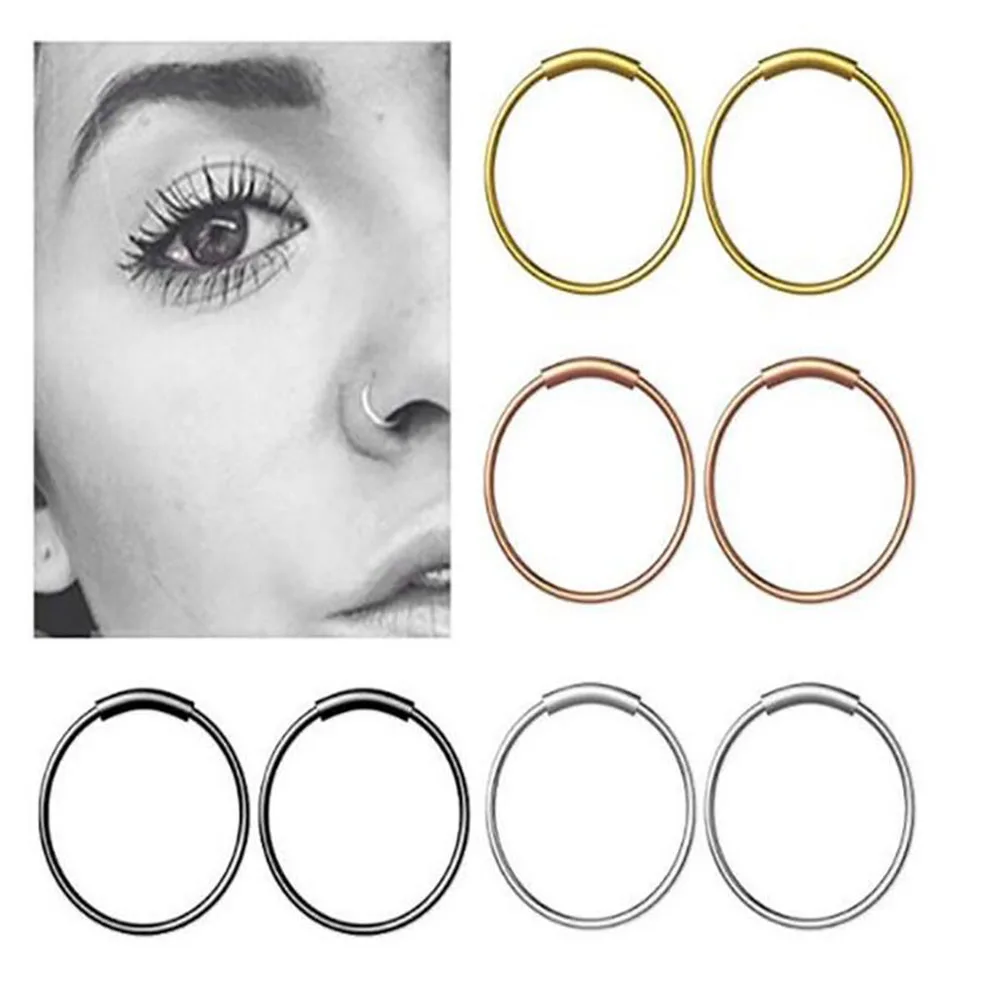 

Fashion Surgical Steel Nose Hoop Nose Ring Stud Punk Style Body Piercing Jewelry Nose Lip Cartilage Tragus Helix Ear Piercing