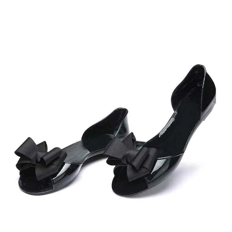 Сандалии желе женские на плоской подошве мягкие туфли без застежки открытый