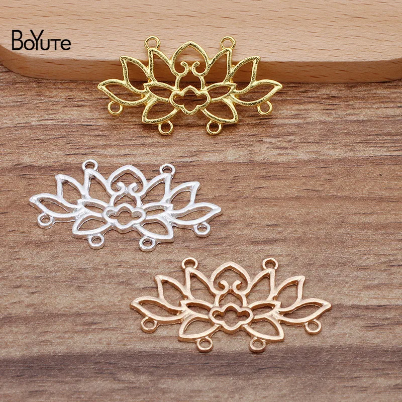 

BoYuTe (20 Pieces/Lot) 21*40MM Metal Alloy Hollow Out Lotus Materials DIY Hand Made Jewelry Accessories Wholesale