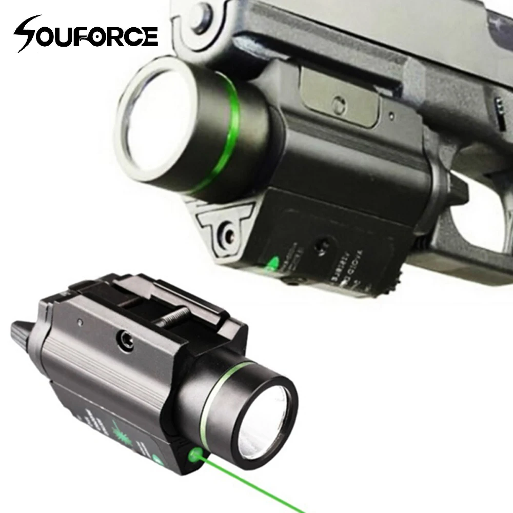 

Tactical LED Flashlight&Metal Construction Green Laser Sight Ultra Bright 225 lumen For Weaver Picatinny 20mm