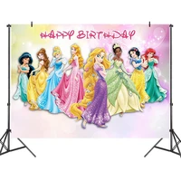 six princess photography backgrounds decorations vinyl cloth photo shootings backdrops for children girl birthday party supplies