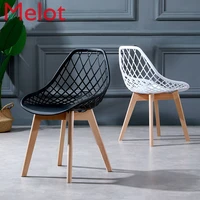 modern simple home solid wood dining chair adult nordic creative coffee room chair plastic backrest chair high quality durable