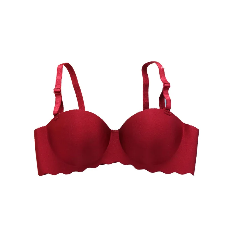 Сексуальный бесшовный бюстгальтер для женщин беспроводной пуш ап Однотонный