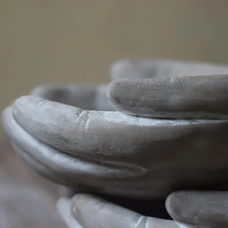 Креативный цементный цветочный горшок в форме руки Проницаемый и дышащий можно
