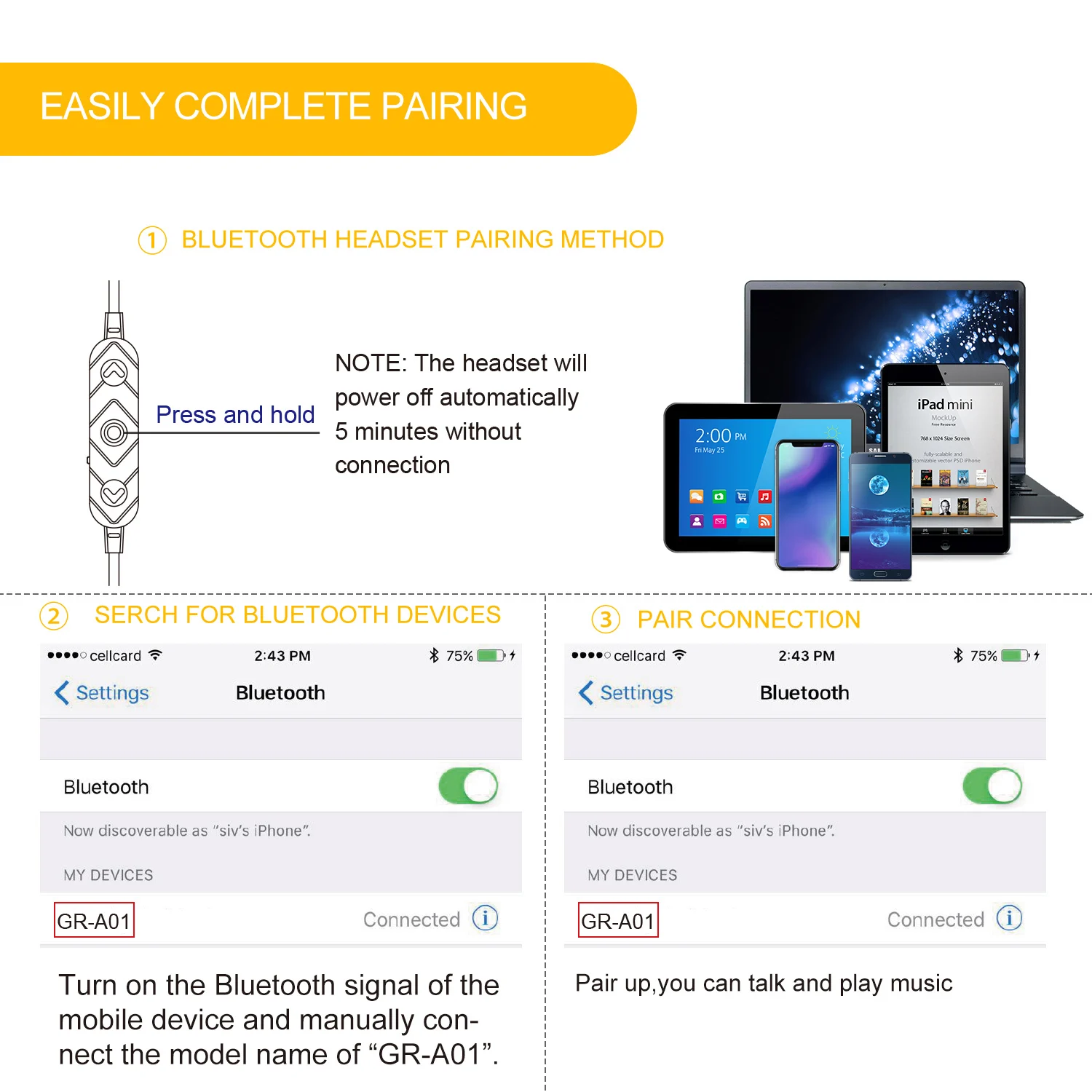 Беспроводные спортивные Bluetooth V4.2 наушники для защиты от пота Бег упражнения стерео с микрофоном наушники шейным ремешком для iPhone 11