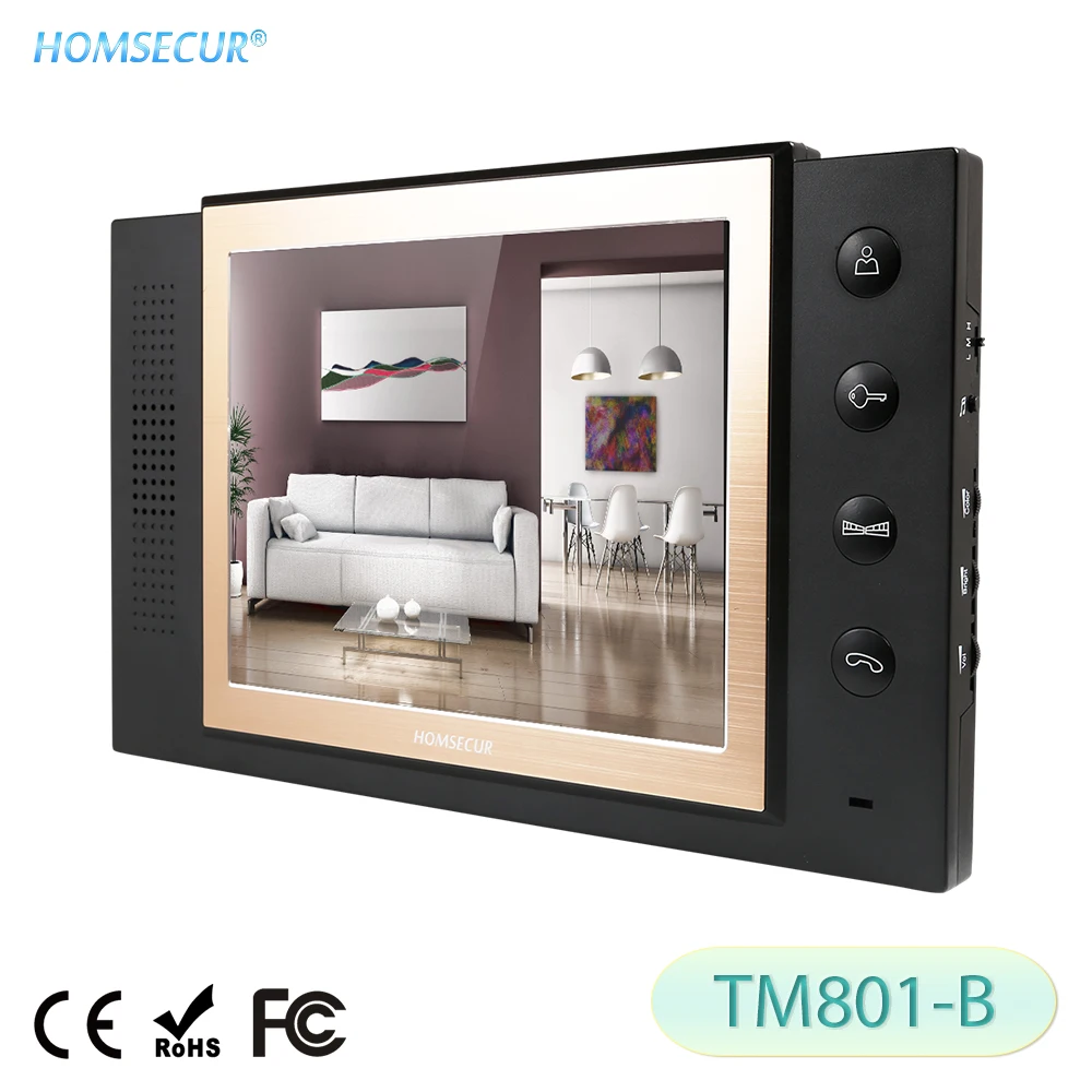 HOMSECUR TM801-B Внутренний Монитор для HDW Проводной Видеодомофонной Системы