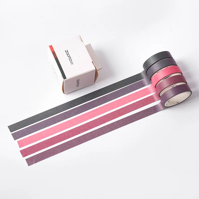 5Pcs/pack Simple Solid Color Masking Tape Set Kawaii Muji Washi Tape Diary Journal Decor Adhesive Tape Christmas Washi Tape D20