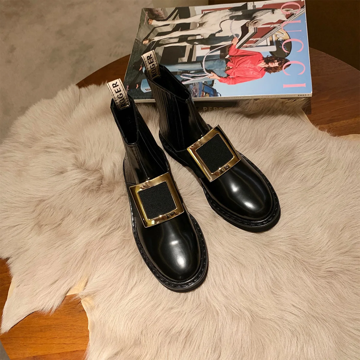 

Короткие ботинки женские кожаные ботинки Martin в британском стиле с боковой пряжкой Новинка 2021