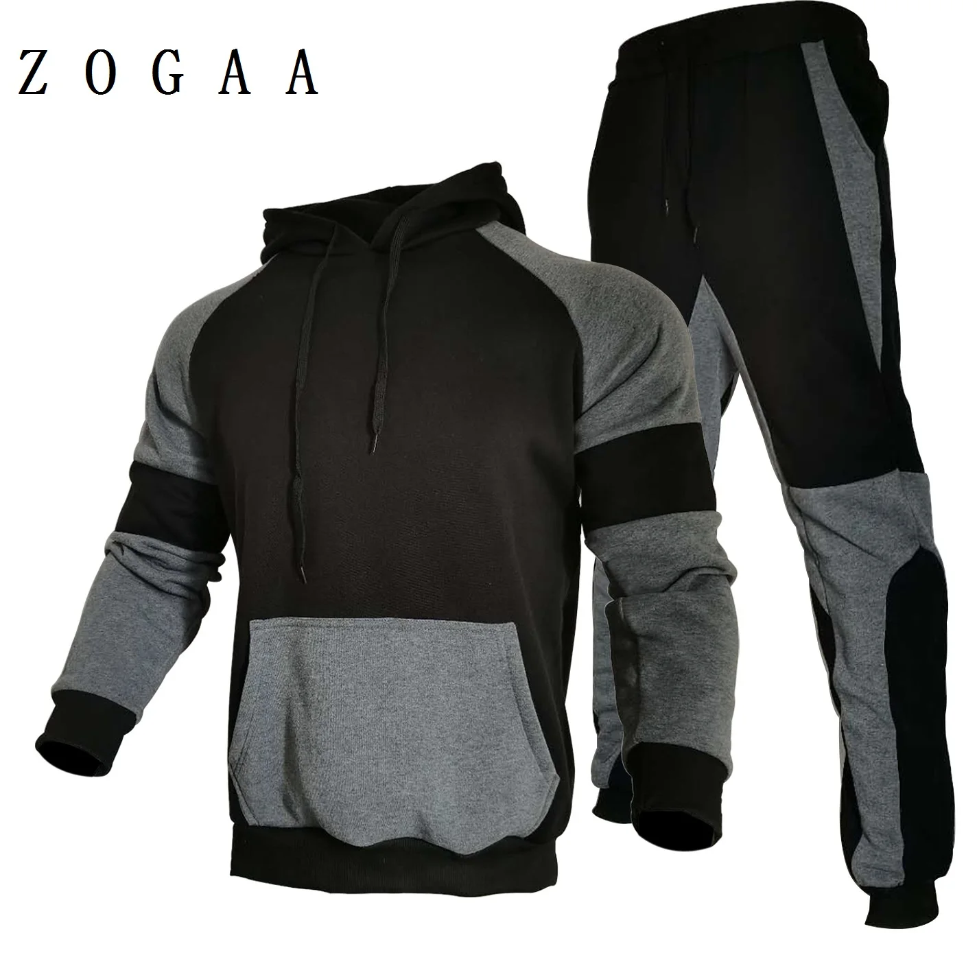 

ZOGAA Stripe Tracksuits Men Sportswear Set Autumn Winter 2 Pieces Sweatshirt+Pants Suit Brand Men Jogging Clothes Sports Suit