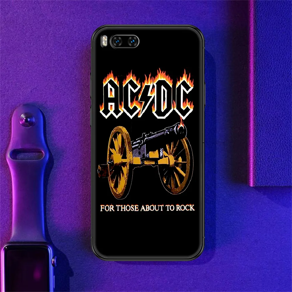 

Ac Rock Band Dc Phone case For Xiaomi Mi Max Note 3 A2 A3 8 9 9T 10 Lite Pro Ultra black painting hoesjes fashion shell art