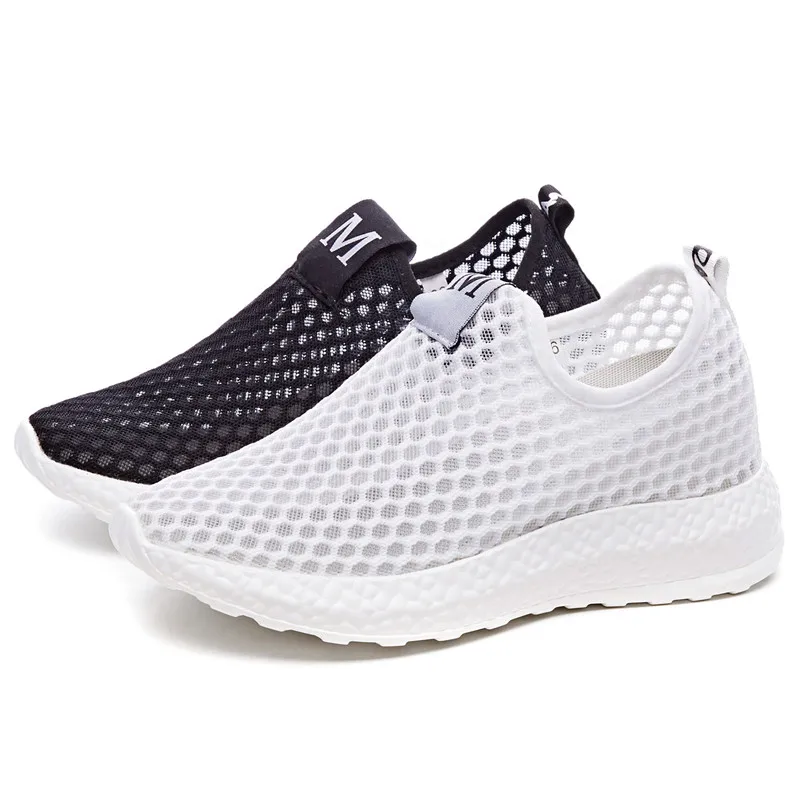 Woman Tennis Shoes Slip-on Ladies Light Black Sports Shoes Female Sneakers Breathable Women Flats Outdoor Walking Tenis De Mujer