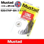 10 упаковоклот крючки Mustad для живой рыбалки 92647-bn # длинные двойные крючки из высокоуглеродистой стали крючки, снасти