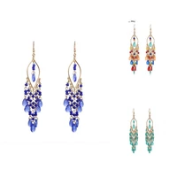 traditional hook earrings exquisite alloy hollow beads tassel women earrings drop hook earrings dangle earrings 1 pair