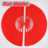 bamboo double left and right tai chi performance fan 20 color available martial arts fan kung fu fans red color