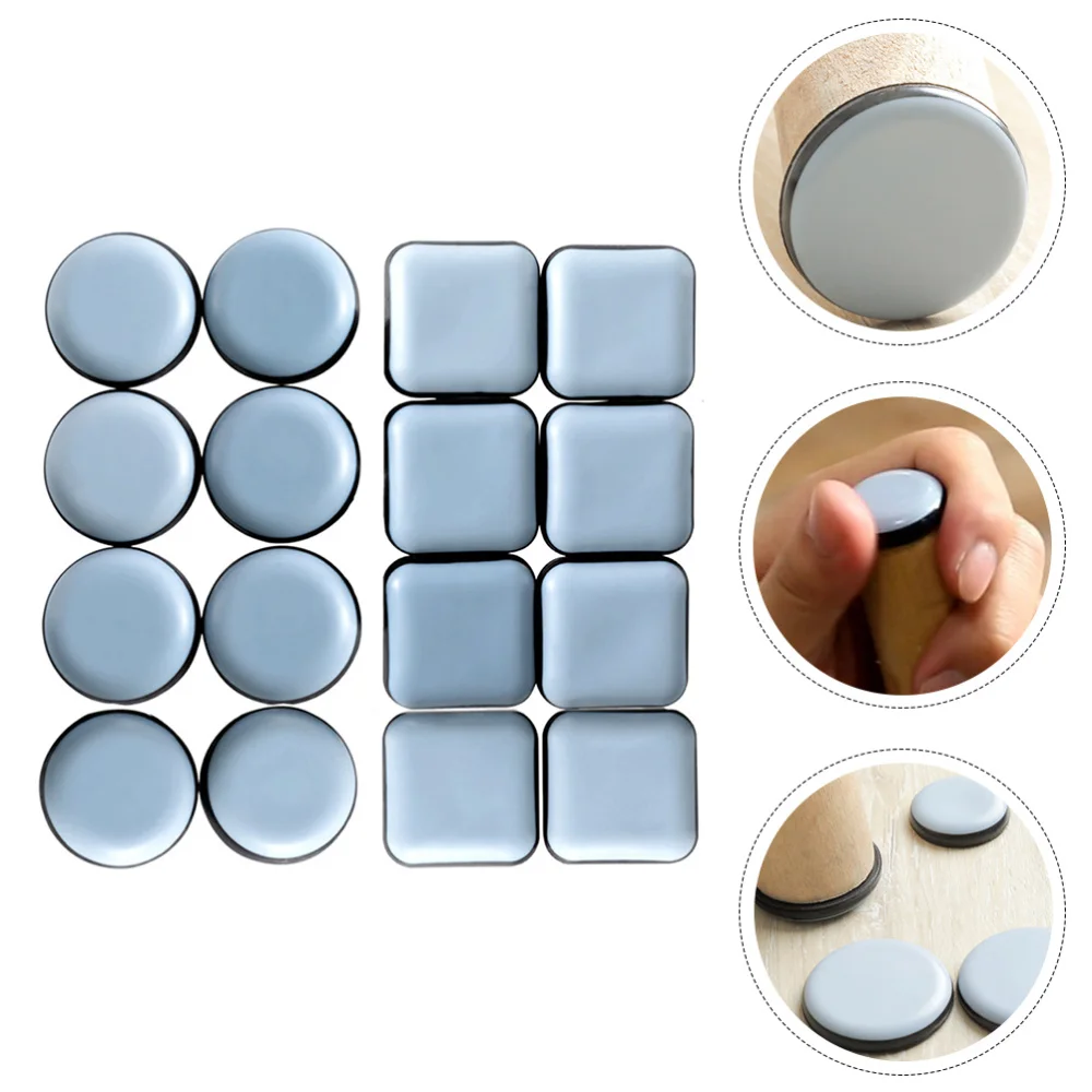 

16PCS Household Furniture Sliding Pads Adhesive Desk Chair Foot Mats (2 Styles)