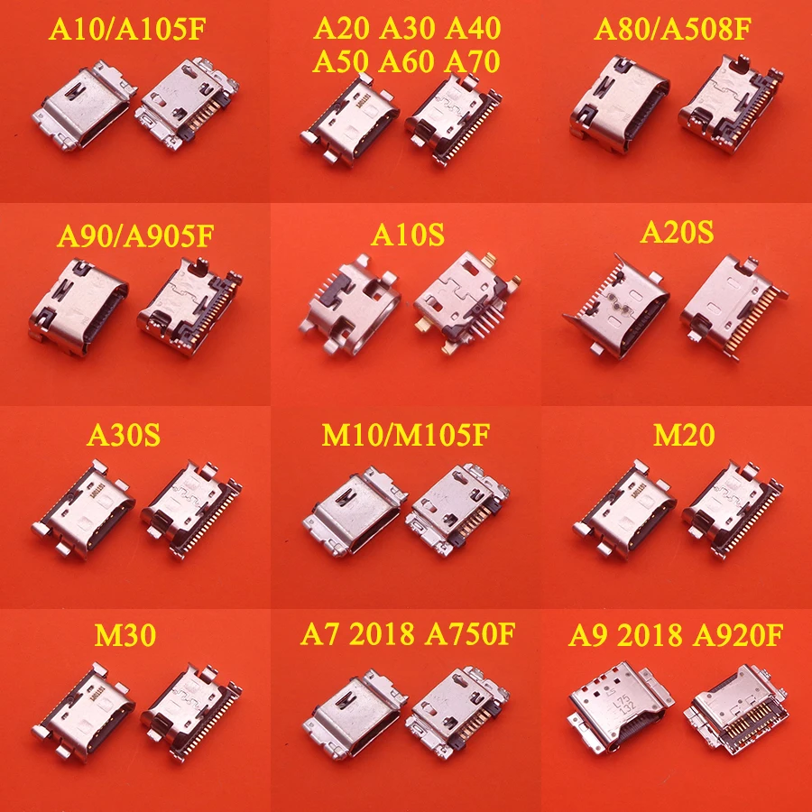2 шт. для samsung A7 A9 A10 A20 A30 A40 A50 A60 A70 A80 A90 A10S A20S A30S 2018 micro usb разъем зарядного устройства