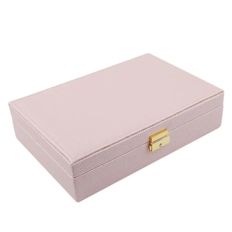 

New Fashion Travel Makeup Box Jewelry Display Large Capacity Storage Box PU Leather Watch Jewelry Box Casket For Decoration