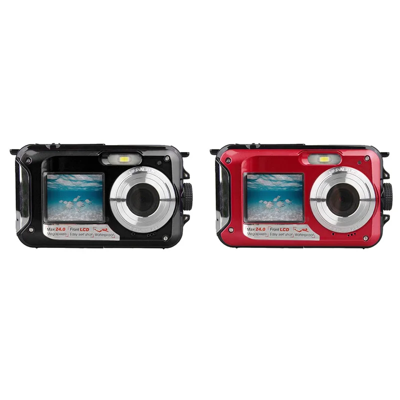 

Waterproof Digital Camera Underwater Camera Video Recorder Selfie Dual Screen DV Recording Camera