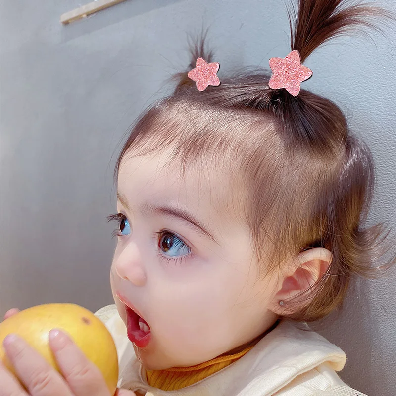 

10 Pcs/Set Girls Cute Clip Heart Five-Pointed Star Shape Butterfly Shape Sequins Hair Clips Pin Children Lovely Hair Accessories