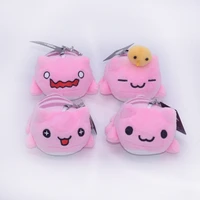 fashion cute cartoon kawaii pink cat toy doll pendant soft stuffed plush keychain for girls kids gift keyring for friend
