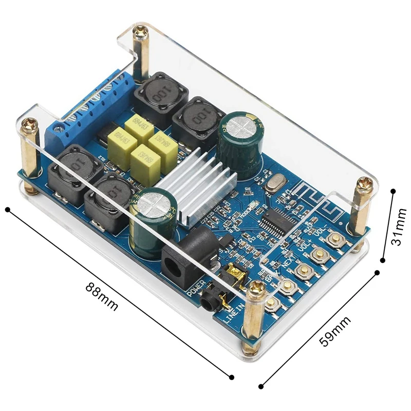 Bluetooth Amplifier Board Digital Wireless BT 3.0 4.0 4.1 Audio Headset 2 Channel 50W + Am | Электроника