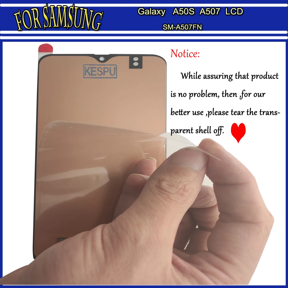 

Original for Samsung galaxy A50S 2019 A507 A507F LCD Screen Touch Digitizer Assembly replacement parts SM-A507FN/DS SM-A507FN