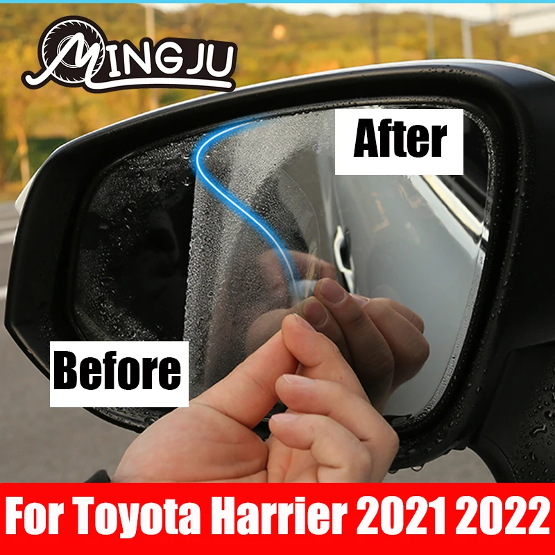 

For Toyota Harrier 2021 2022 2pcs Oval Car Rearview Mirror Waterproof Sticker Anti Fog Anti-Glare Rainproof Protective Film