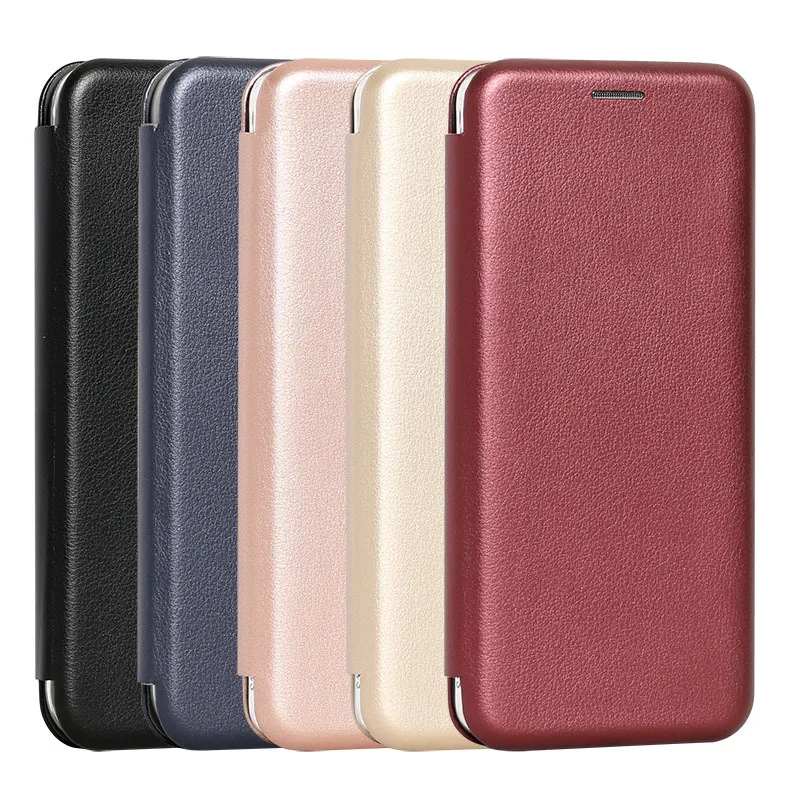 Роскошный кожаный чехол книжка для samsung Galaxy S6 S7 S8 S9 S10 Edge Plus со слотом карт