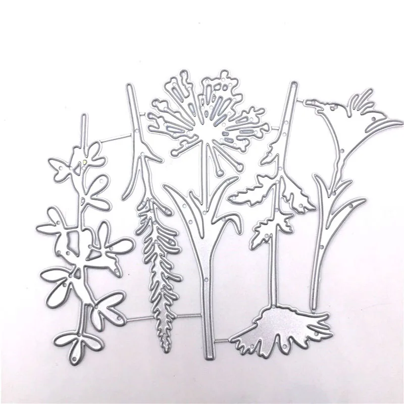 Травы форма цветка металла прорезной трафарет для окраски Скрапбукинг альбом