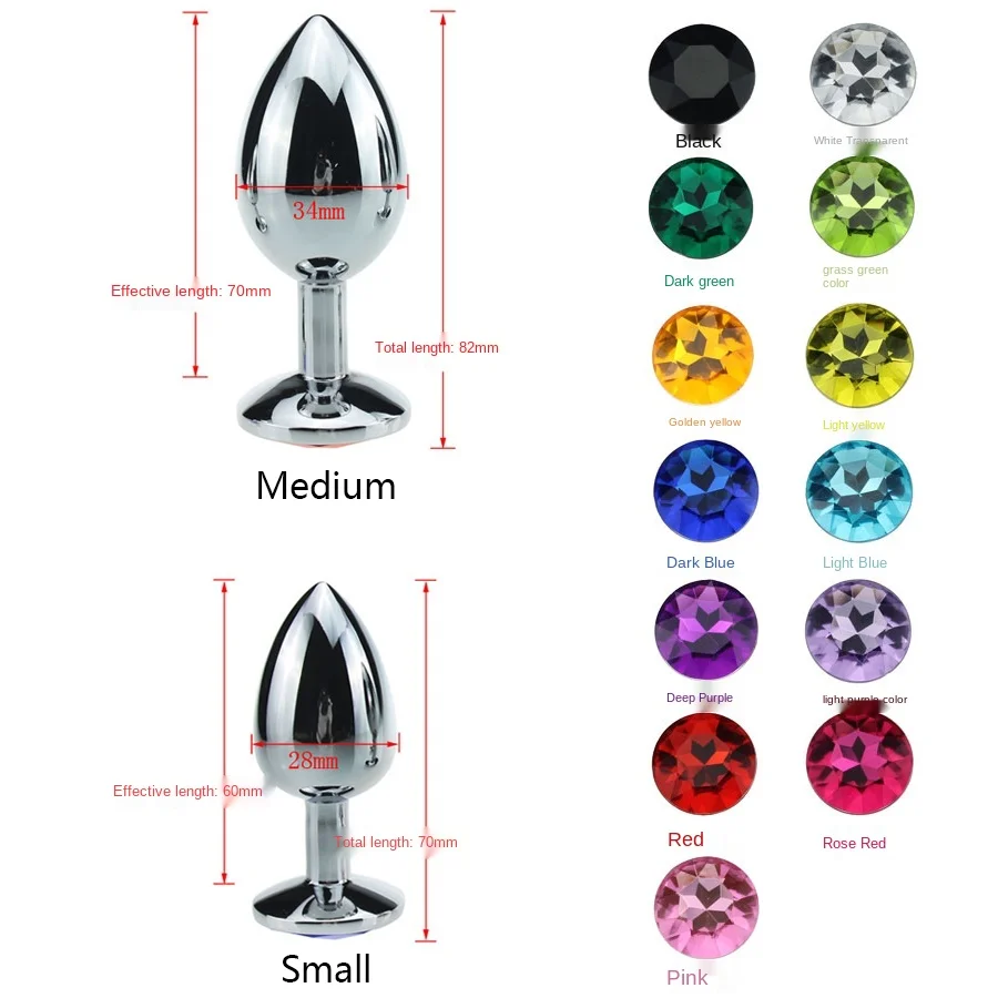 Интимная металлическая Анальная пробка с кристаллами ювелирное изделие гладкая