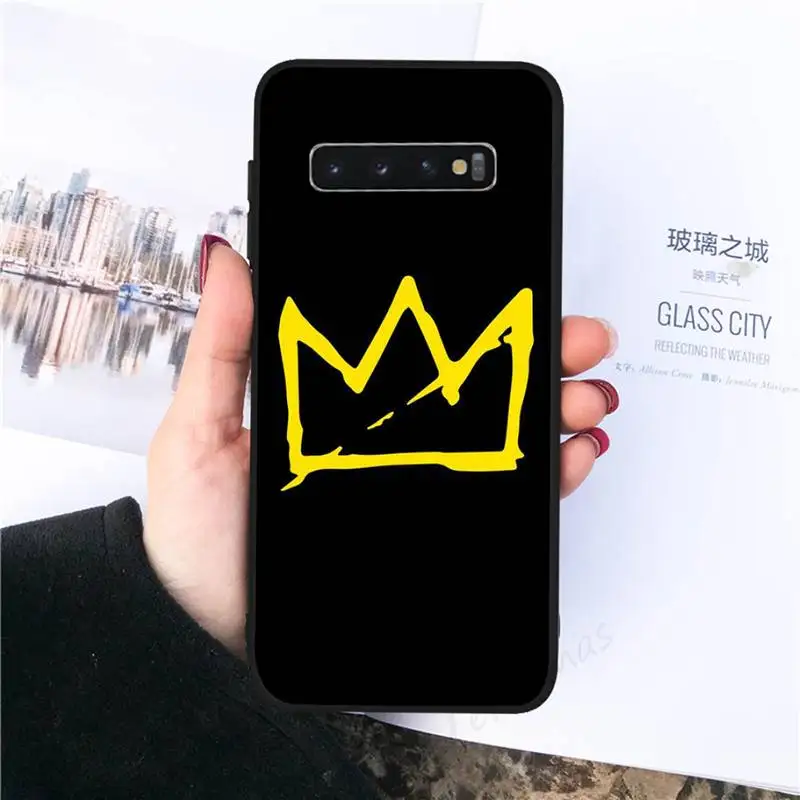 

Black simple crown Phone Case For Samsung galaxy S 8 9 10 20 21 30 A 30 50 51 70 note 10 plus Ultra 5g