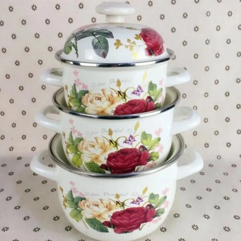 

Кастрюля для приготовления пищи, эмалированная кухонная утварь, посуда, керамический горшок, кастрюля для приготовления пищи, керамическая...